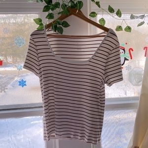 Brown stripes top